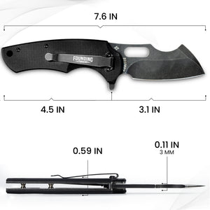 BEEF BOY - 3.1" Stone Wash D2 Steel Pocket Knife - G10 Scales