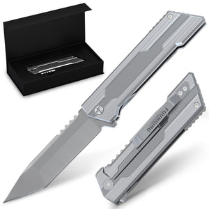 NOVATRAX - 3.4" Titanium Handle D2 Steel Pocket Knife